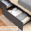 Garvee King Size Bed Frame with 4 Storage Drawers and Charging Station, Velvet Upholstered Platform Bed with Tall Headboard and Storage Shelf, Gray - 4 of 4