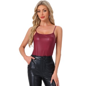 INSPIRE CHIC Women's Metallic Sleeveless Regular Fit Party Holographic Camisoles - 1 of 4