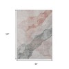 HomeRoots 8' X 10' Salmon And Gray Abstract Washable Indoor Outdoor Area Rug - 3 of 3
