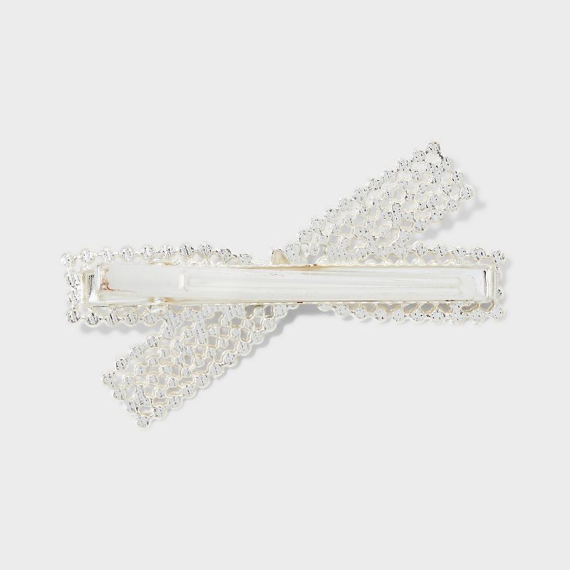 Rhinestone Bow Hair Clips Set 2pc - A New Day&#8482; Ivory, 3 of 5