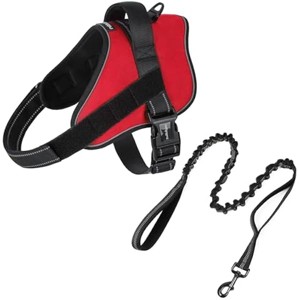 rabbitgoo Dog Harness for Large Dogs with Leash & Collar Set, No Pull No Choke Adjustable Pet Harness with Molle for Walking, Training, Red, L - 1 of 1