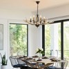 YIYIBYUS Farmhouse 6-Light Chandeliers with Resin Antlers, Wagon Wheel Vintage Style Chandelier - 4 of 4