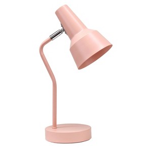 Simple Designs Sleek Essentials Metal Cone Shade Desk Lamp Blush Pink - 1 of 4