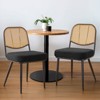Bekrvio Rattan Dining Chairs Set of 2 - Mid Century Modern Boucle Upholstered Cane Back Side Chairs with Metal Legs for Kitchen - 4 of 4