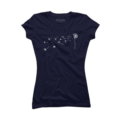 Junior's Design By Humans Dandelion in the wind By gegogneto T-Shirt