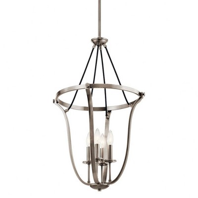 Classic Pewter 29.25" 4-Light Brass Foyer Pendant