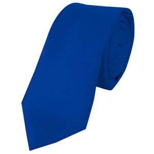 Men's Solid Color Microfiber Poly Woven Slim 2.25 Inch Wide And 57 Inch Long Necktie - 1 of 4