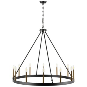 Taelor 12 Light 42" Chandelier - CHA4066 - Black/Gold - Safavieh - 1 of 4