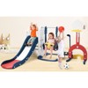 5 in 1 Toddler Slide and Swing Set, Kids Slide Climber for Toddlers, Playset with Adjustable Swing and Basketball Hoop,Soccer Golf, Ring Toss Game - 3 of 4