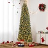 Tangkula 9/7.5/6.5/4.5 FT Pre-lit Artificial Christmas Tree, Hinged Pencil Xmas Tree w/ 1168/724/556/256 Blue Branch Tips, 500/250/200/100 Warm White & Multi-color LED Lights - 3 of 4