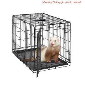 Portable Pet Cage for Small Animals - 47x30x31.9in Thickened Steel Rabbit Cage w/ Slide-Out Tray, Removable Travel Cage - 1 of 4