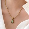 Gold Teardrop Acrylic Necklace – Bohemian Snake Chain Jewelry for Women - 2 of 4