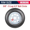 Trailer Tires Rims ST175/80D13 175 80 13 Tire, 5 Lug on 4.5", White Spoke Wheel Load Range C, 6 PLY, Set of 2 - 4 of 4