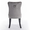 DOMETOUR 2 Pcs High-end Tufted Modern Upholstered Dining Chair PU and Velvet with Wood Legs Nailhead Trim - 4 of 4