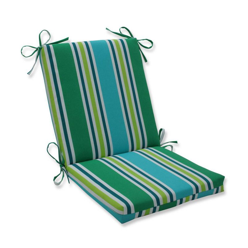 Aruba Stripe Squared Corners Outdoor Chair Cushion Blue - Pillow Perfect, 1 of 6