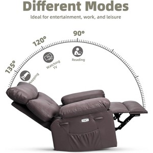 360° Rocker Recliner Chair with Side Pocket, Electric Recliner Chair PU Leather ,Plush Lounge Chair for Living Room, Bedroom - 1 of 4