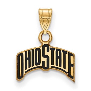 Black Bow Jewelry 14k Yellow Gold Plated Sterling Silver Ohio State Buckeyes NCAA Small Pendant - 1 of 3