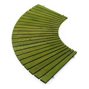 4'L Roll-Out Green Curved Hardwood Pathway - 4'L x 18 W - 1 of 4