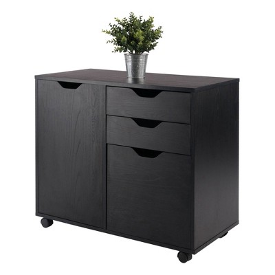 Halifax Black Mobile Filing Cabinet with 2 Drawers and Lock