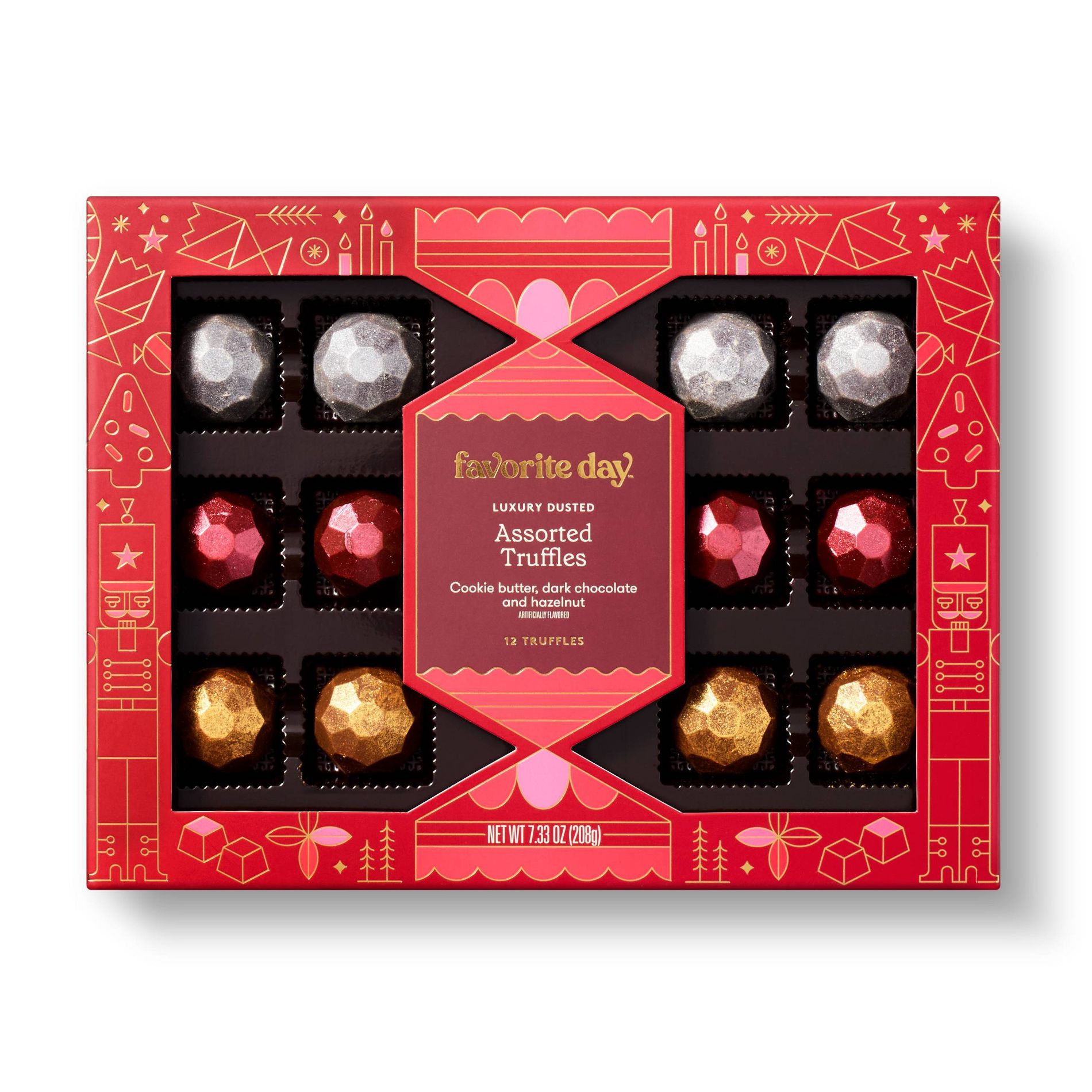 Luxury Dusted Assorted Christmas Truffles Chocolates - 6oz/12 ct - Favorite Day™