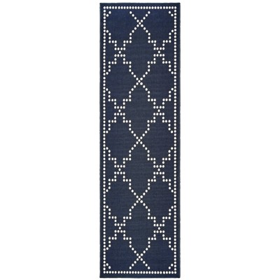 Oriental Weavers Marina 7765B Navy/ Ivory Indoor/Outdoor Area Rug - 2'3" x 7'6"