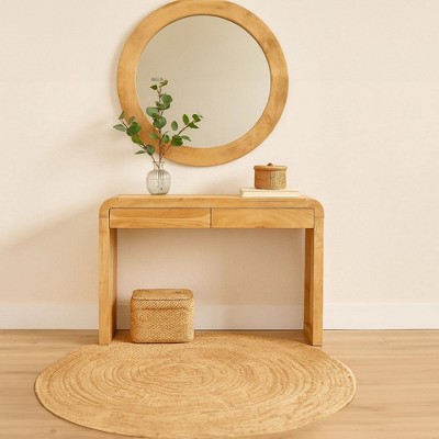 Royal Hampton Console Table | 43" Wide Top | Handcrafted Natural Acacia Wood | Dual Drawer Storage