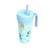 Zak Designs 18oz Bluey Stainless Steel Vacuum Fairway Straw Tumbler Blue - 3 of 4