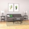 Two Shelf Round Metal Base Coffee Table in Black with Glass Top - Henn&Hart - 4 of 4