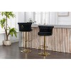 Swivel Bar Stools Set of 2 Adjustable Counter Height Chairs with Footrest for Kitchen, Dining Room 2PC/SET - 4 of 4