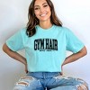 Simply Sage Market Women's Gym Hair Varsity Short Sleeve Garment Dyed Tee - 2 of 2