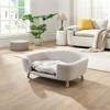 COWLOWN Gray Luxury Elevated Dog Bed, Corduroy Pet Couch with Rubber Wood Legs for Small Dogs, Easy Assembly - 3 of 4