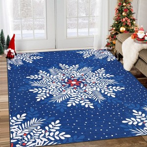 Snowflake Area Rug Washable Rugs for Living Room Bedroom Large Throw Rugs Non-Shedding Soft Low Pile Floor Carpet - 1 of 4
