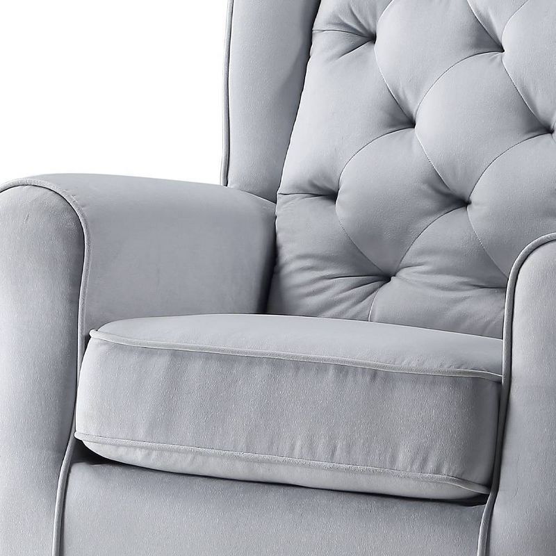 Zeger 35&#34; Accent Chairs Gray Fabric - Acme Furniture, 6 of 11