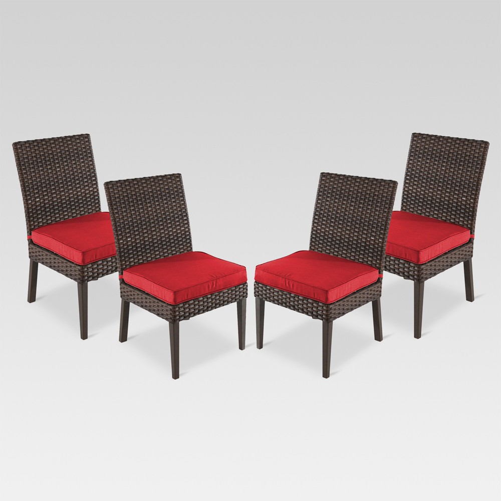 Halsted 4pk Wicker Patio Dining Chair - Red - Threshold was $449.99 now $224.99 (50.0% off)