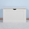 ORRD White Lift Top Entryway Storage Cabinet with 2 Safety Hinge, Wooden Toy Box - 2 of 4