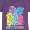 Girls' - Mattel - Cleo Lagoona Draculaura Clawdeen Frankie Pastel Group Fitted Short Sleeve Graphic T-Shirt - 2 of 4
