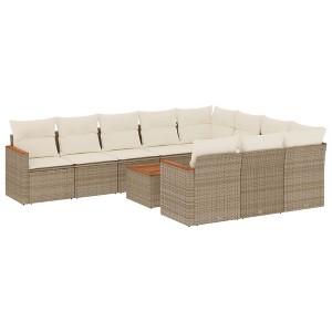 vidaXL Garden Sofa Set Beige - 1 of 4