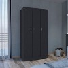 Gulches Wardrobe Armoire 71"H with 3-Doors and 2-Inner Drawers, 3 Doors, Black - 2 of 4