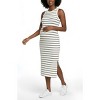 Women's Crew Neck Sleeveless Racerback Maternity Midi Dress | Motherhood Maternity - 3 of 4
