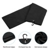 Unique Bargains Super Absorbent Waffle Pattern Tri-Fold Golf Towels with D Clips 2 Pcs - 4 of 4
