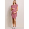 Hello Miz Ribbed Bodycon Short Sleeve Round Neck Maternity Dress - 3 of 3