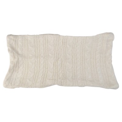 Northlight 22" White Knitted Pillow Sweater Style Rectangular Pillow Cover