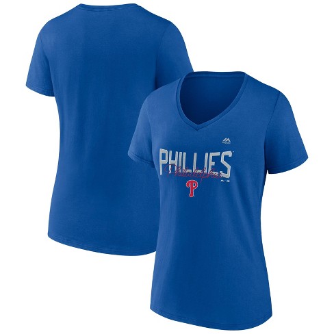 MLB Philadelphia Phillies Women's Short Sleeve V-Neck Core T-Shirt - XXL