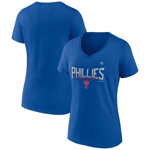 MLB Philadelphia Phillies Women's Short Sleeve V-Neck Core T-Shirt - S