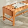 Solhome 5-foot Reddish Brown Tropical Wood Backless Garden Bench M1400 - 3 of 4