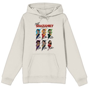 Shazam 2 Fury Of The Gods Shazamily Heroes Of The Year Long Sleeve Sand Unisex Adult Hooded Sweatshirt - 1 of 2