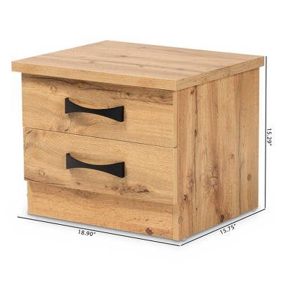Colburn Oak Brown Engineered Wood 2-Drawer Nightstand