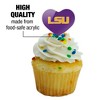 Louisiana State University Primary Logo Heart Love Cupcake Picks Toppers Decoration Set of 6 - 3 of 4