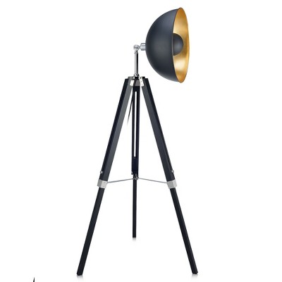 black and gold tripod floor lamp