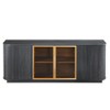 64 Inch Modern TV Stand, Wooden Entertainment Center with Storage, TV Console Table, Sideboard Buffet Cabinet for Living Room, Black Glass Door - 4 of 4
